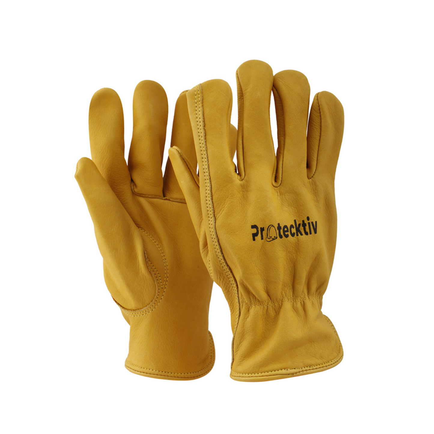 Protecktiv Premium Yellow Cowhide Drivers with Piping